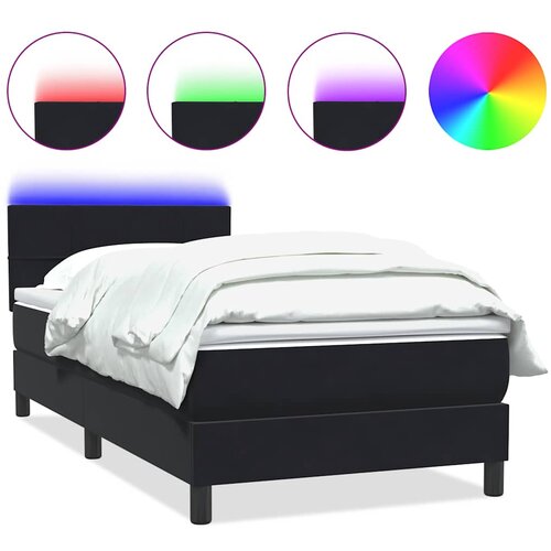 vidaXL Box spring postelja z vzmetnico črna 80x220 cm žamet, (21790821) Cene