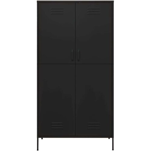 VidaXL Garderobna omara črna 90x50x180 cm jeklo Slike