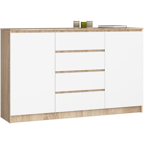 AKORD KOMODA K160 2D 4SZ CLP DĄB SONOMA / BELO, (21703186) Slike