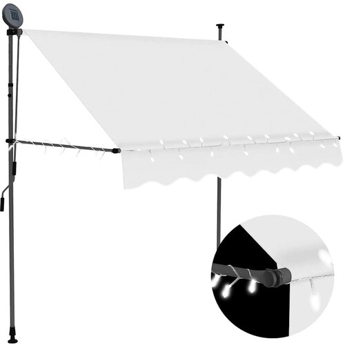 Tenda na ručno uvlačenje s LED svjetlima 100 cm krem Cene