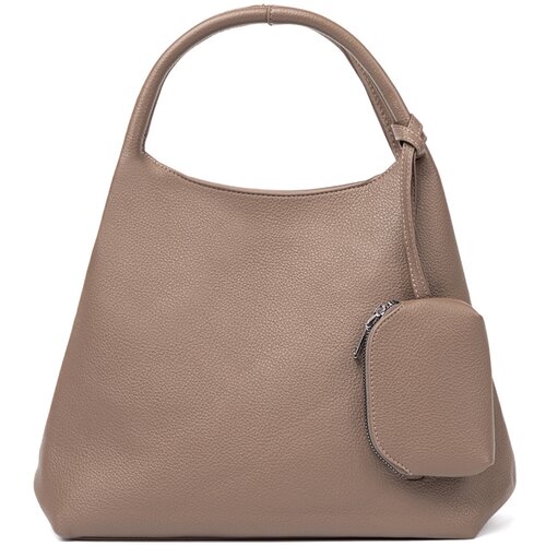 Shelvt Elegant dark beige handbag with a toiletry bag inside Cene