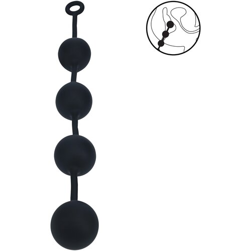 Levelz Silicone Round Anal Balls XXL 60mm Black Slike