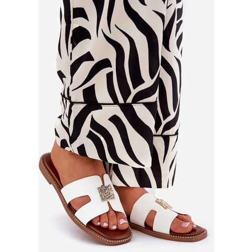 Boto Flat Sliders With Cutouts And Decoration White Bohalis Cene