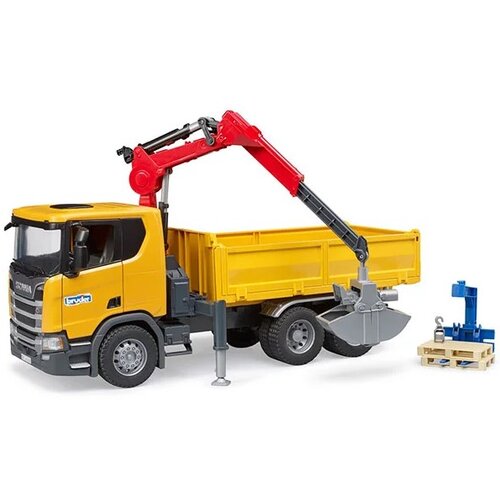 Bruder Kamion Scania R kiper sa kranom i 2 palete 035518 Cene