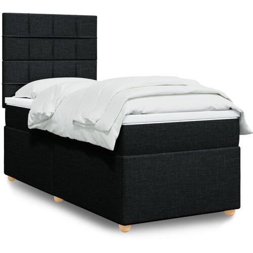 Box spring krevet s madracem crni 80 x 200 cm od tkanine Cijene