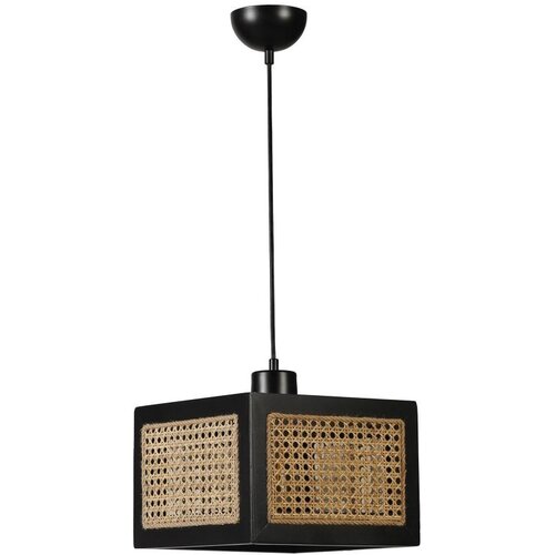 Opviq kumsal B&amp;uuml;y&amp;uuml;k tekli siyah rattan avize rattanblack chandelier Slike