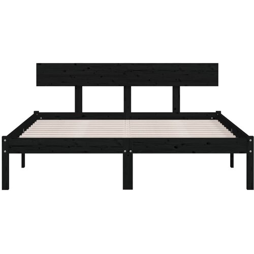  Okvir za krevet crni masivno drvo 120 x 190 cm mali bračni Slike
