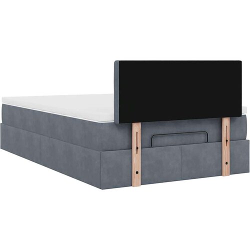 VidaXL Okvir za krevet s madraca tamnosivi 120x190 cm bar&amp;scaron;unasti Slike