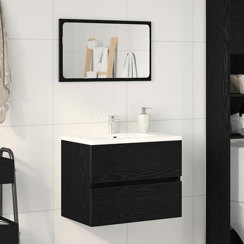  Kupaonski ormarić za sudoper Crni hrast 60 x 38,5 x 45 cm Cene