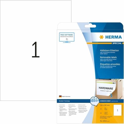 Herma Etikete &amp;quot;movables&amp;quot; 210x297, A4/1 1/25 bela Slike