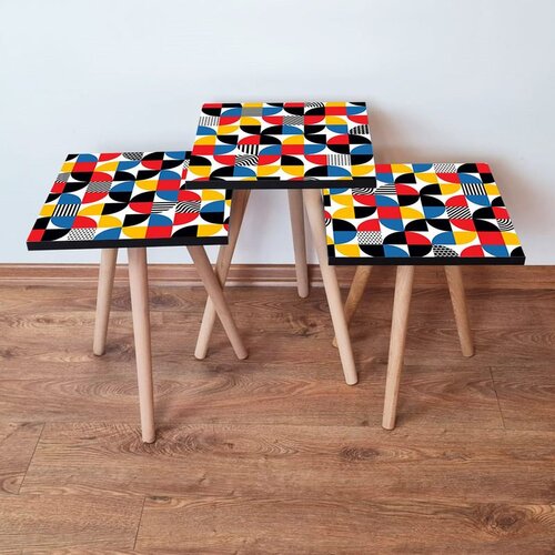 Hanah home 3Shp276 - multicolor multicolor nesting table (3 pieces) Cene
