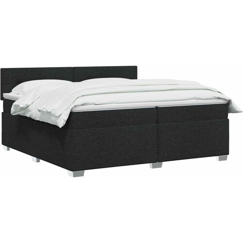  Boxspring krevet s madracem Crna 200 x 200 cm Tkanina Slike