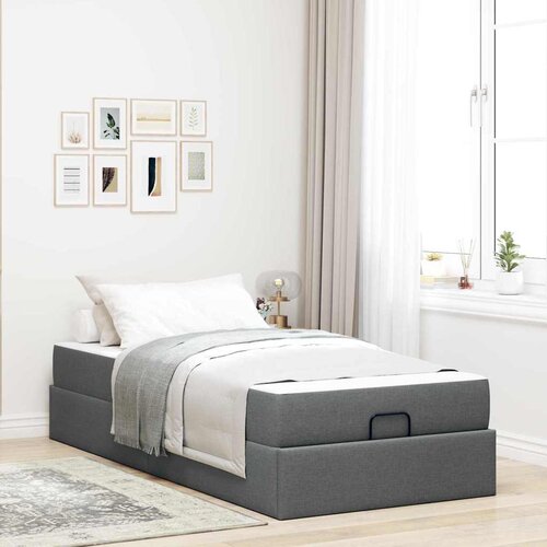 vidaXL Krevetna konstrukcija Tamno siva 90 x 200 cm tkanina Cene