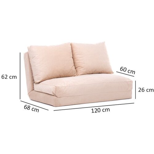  Kremno bela raztegljiva sedežna garnitura 120 cm Taida &amp;ndash; Slike