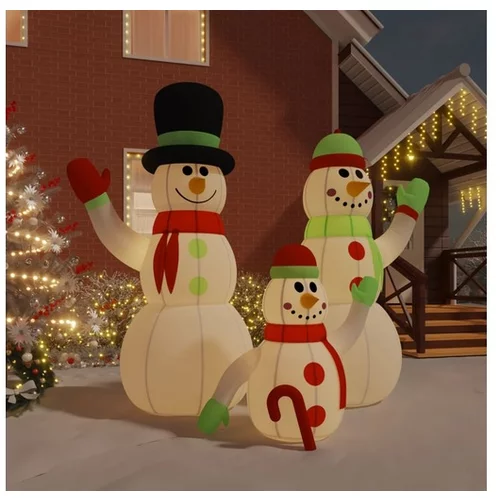 Napihljiva družina snežakov z LED lučkami 360 cm