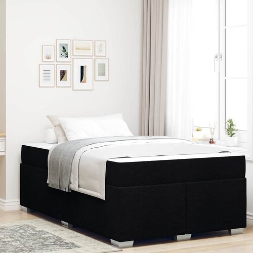 VidaXL Krevetna konstrukcija Ostalo Crna 120 x 190 cm tkanina Slike