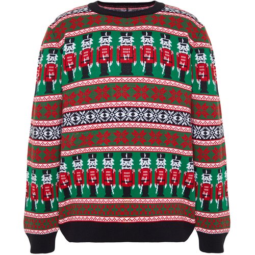 Trendyol Men&amp;#039;s Multicolored Regular Fit Crewneck Christmas Knitwear Sweater. Slike
