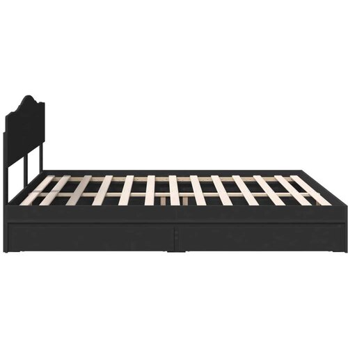  Krevet s od storage Crna 200 x 200 cm Konstruirano drvo Slike