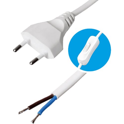 Use Kabl napojni sa prekidačem, 2 x 0.75mm², 2 met. - N 2K-2/WH, Bijeli Cijene