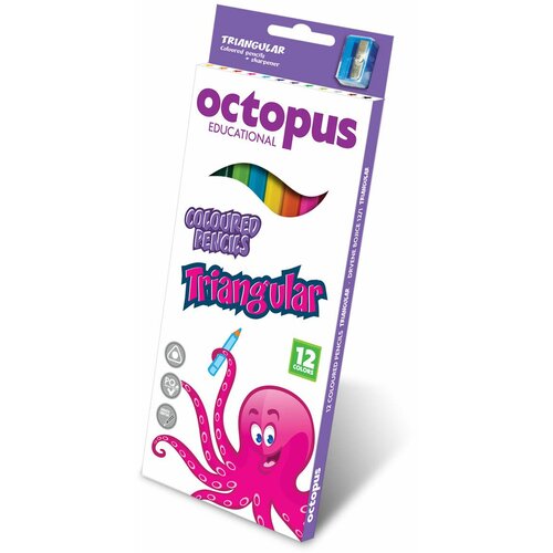 Octopus drvene boje 12/1 triangular sa gratis zarezačem unl-0362 Slike
