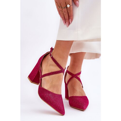 Kesi Fashionable glittering pumps on the heel fuchsia Galaxy Slike
