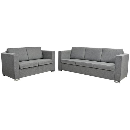 VidaXL Dvodijelni set sofa od tkanine svijetlosivi Slike