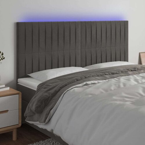  Posteljno vzglavje temno sivo 160x5x118/128 cm žamet, (20793672) Slike