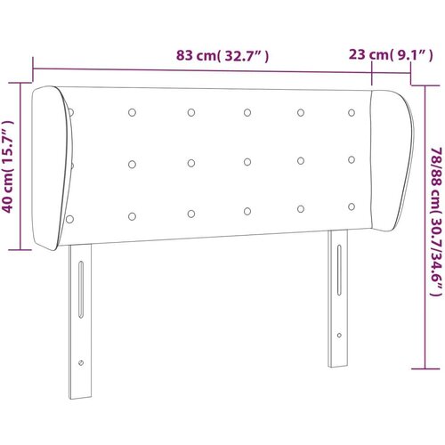  Uzglavlje s u&amp;scaron;ima tamnosivo 83x23x78/88 cm bar&amp;scaron;unasto Slike