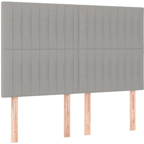  Krevet box spring s madracem svjetlosivi 140x200 cm od tkanine Slike