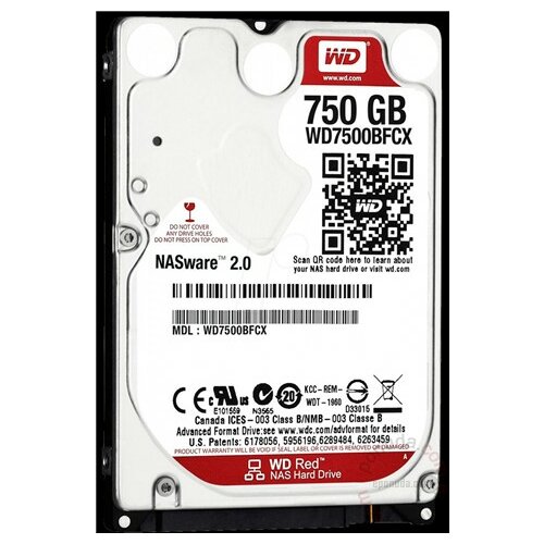 Western Digital WD7500BFCX - SATA3 750GB WD Red 2.5 hard disk Slike