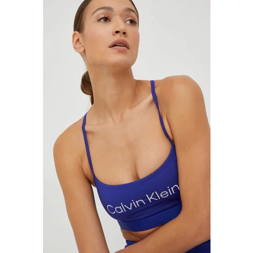 Calvin Klein Športni modrček Ck Essentials mornarsko modra barva