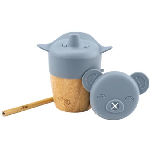 Citron Bamboo Cups šalica sa slamkom Blue 180 ml Cene
