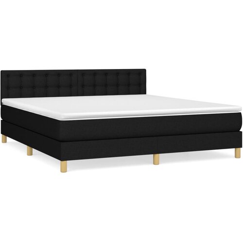 VidaXL Box spring postelja z vzmetnico črna 180x200 cm blago, (20791126) Slike