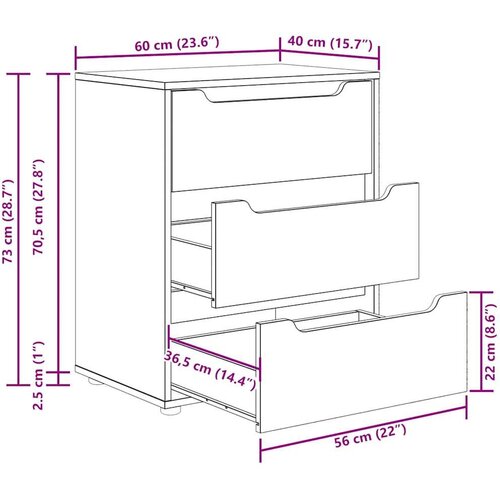 VidaXL Komoda VISNES sonoma hrast 60x40x73 cm konstruirano drvo Slike