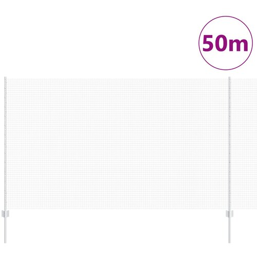 VidaXL zavarena žičana ograda s 44 U postova Srebrna 1.4x50 m čelik Slike