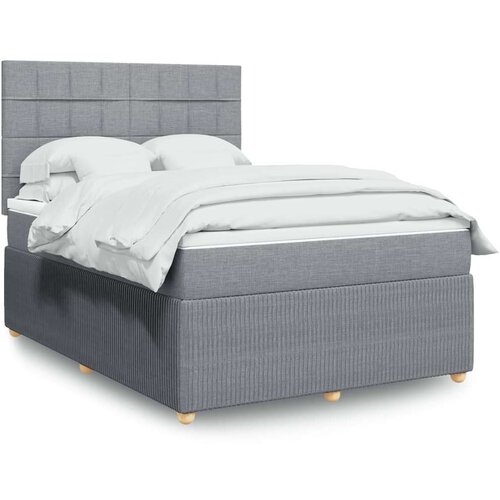  Krevet box spring s madracem svjetlosivi 140x200 cm od tkanine Cijene
