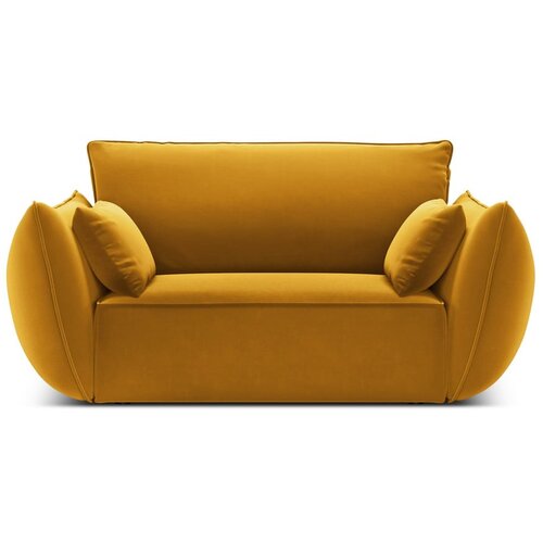 Mazzini Sofas Gorčično rumen žameten fotelj Vanda – Cene