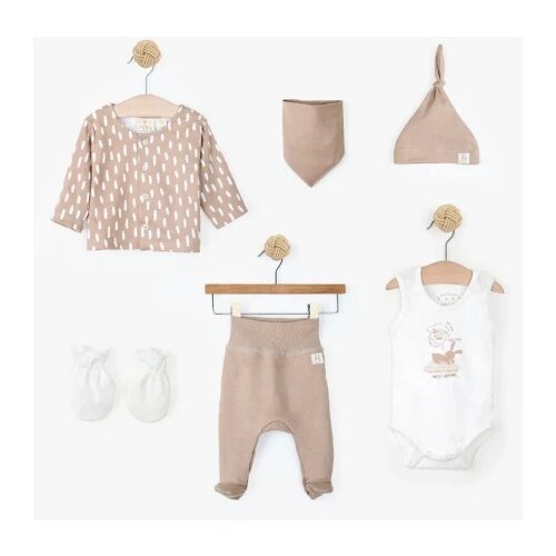 Just kiddin baby komplet 6v1 (bodi, jopica, hlače, rutica, kapica, rokavičke) sheep beige Cene