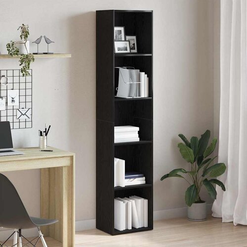 VidaXL Ormar za knjige crni hrast 40x30x189 cm inženjerski drvo Slike