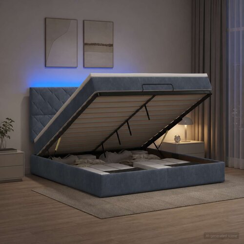  Krevet od pjene s madracem i LED-om Tamnosiva 140 x 190 cm Slike
