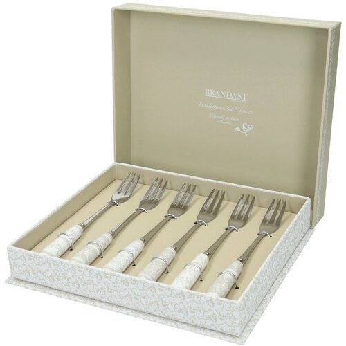 Brandani Set desertne vilice Riccioli di Fata 16cm / 6 kos / inox, keramika, (5000199970) Cene