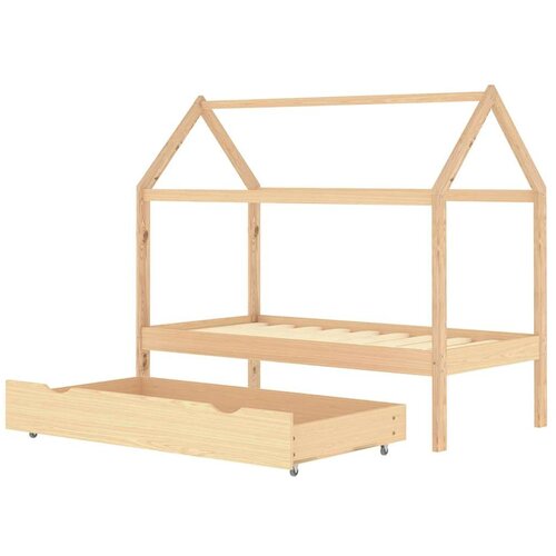 VidaXL Okvir za dječji krevet s ladicom od masivne borovine 80x160 cm Slike