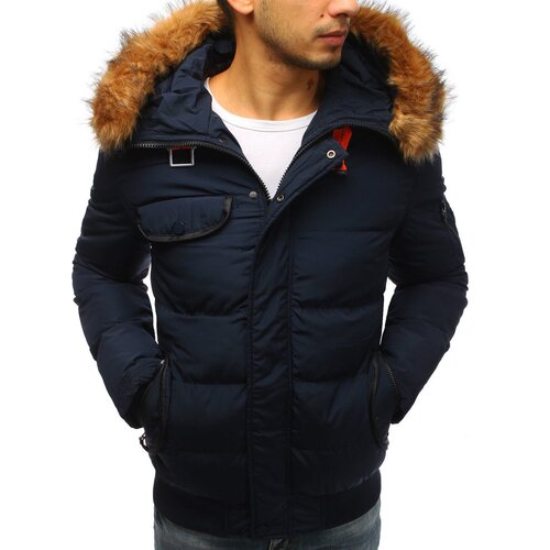 DStreet Navy blue men&amp;#039;s quilted winter jacket TX2525 Slike