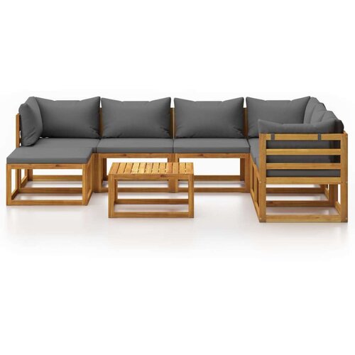  8-dijelna vrtna garnitura s jastucima od masivnog drva bagrema Slike