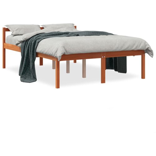  The Living Store Postelja za starej&amp;scaron;e vo&amp;scaron;čeno rjava 135x190 cm trdna borovina - Postelja Za Starostnike, (21449014) Slike