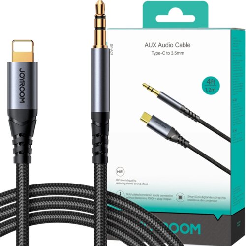 Joyroom AUDIO STEREO AUX KABEL 3,5 MM MINI JACK ZA IPHONE IPAD 1,2M, (21833115) Cene