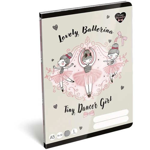 ICO ICO: Lizzysuli Tiny Dancer Ballerina črtast zvezek za 1. razred A/5 14-32 Cene