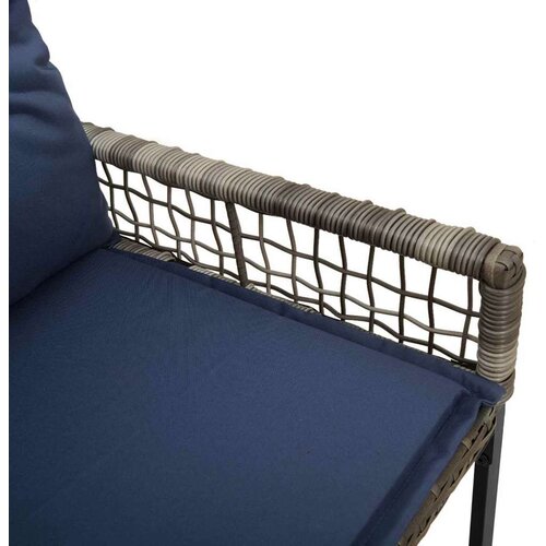  Vanjska klupa Siva i mornarsko plava 118 x 55 x 82 cm - siva i modra Slike
