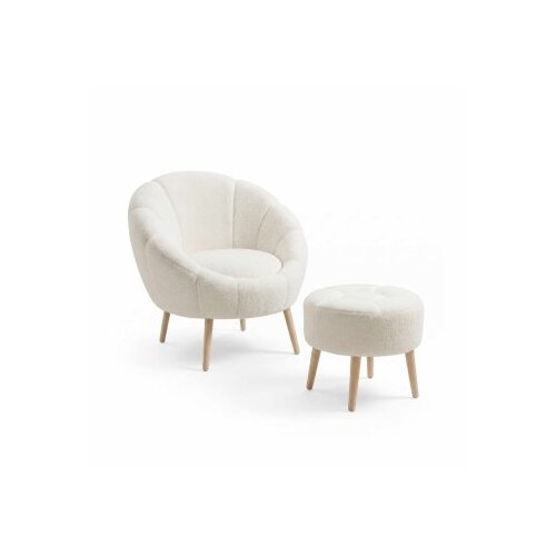 Atelier Del Sofa fotelja i tabure lida white Cene