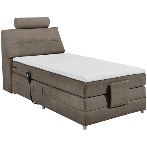 MID.YOU POSTELJA BOXSPRING 120 cm x 200 cm , tekstil, leseni material rjava Cene